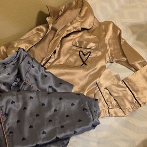 All 3 PJ Silk Pajama Set with Heart Design
